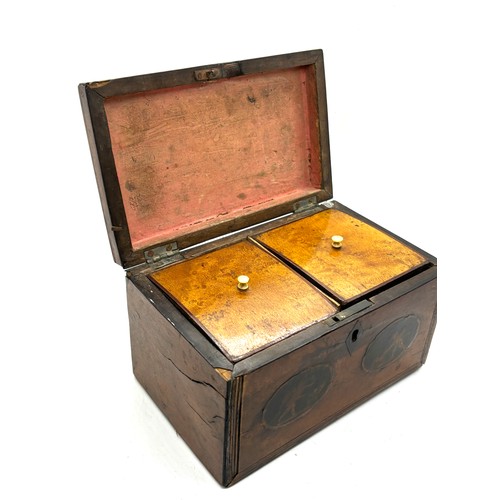 510 - Antique Georgian inlaid tea caddy