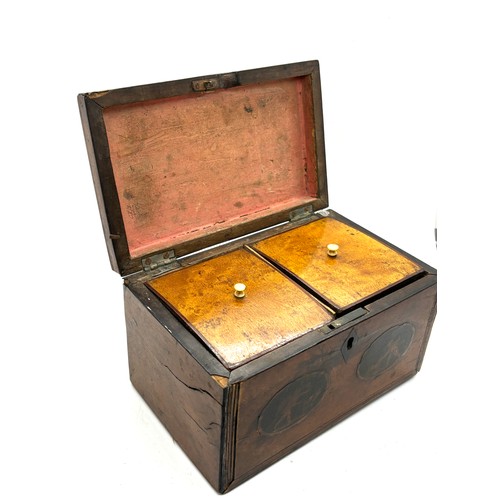 510 - Antique Georgian inlaid tea caddy