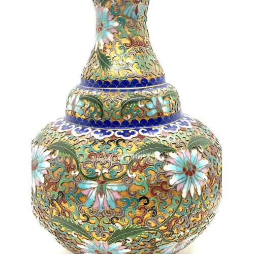 257 - Vintage Chinese Cloisonne vase, height 23.5cm very good condition