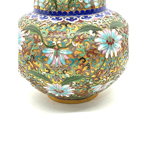 257 - Vintage Chinese Cloisonne vase, height 23.5cm very good condition