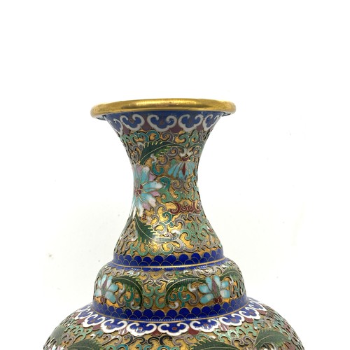 257 - Vintage Chinese Cloisonne vase, height 23.5cm very good condition