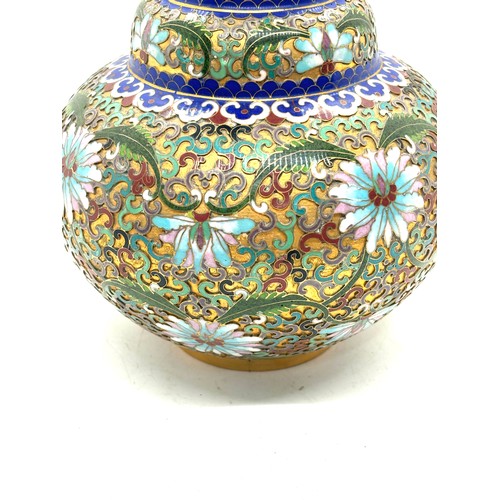 257 - Vintage Chinese Cloisonne vase, height 23.5cm very good condition