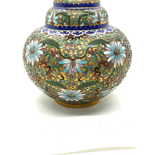 257 - Vintage Chinese Cloisonne vase, height 23.5cm very good condition