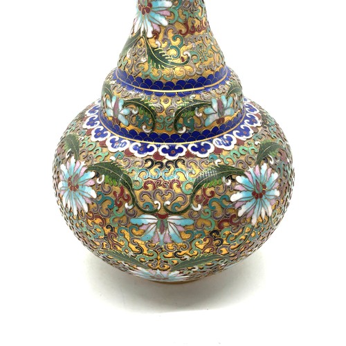 257 - Vintage Chinese Cloisonne vase, height 23.5cm very good condition