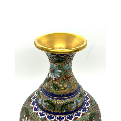 257 - Vintage Chinese Cloisonne vase, height 23.5cm very good condition