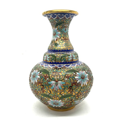 257 - Vintage Chinese Cloisonne vase, height 23.5cm very good condition