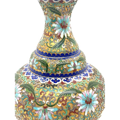 257 - Vintage Chinese Cloisonne vase, height 23.5cm very good condition