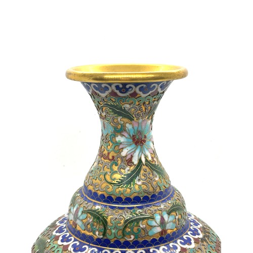 257 - Vintage Chinese Cloisonne vase, height 23.5cm very good condition