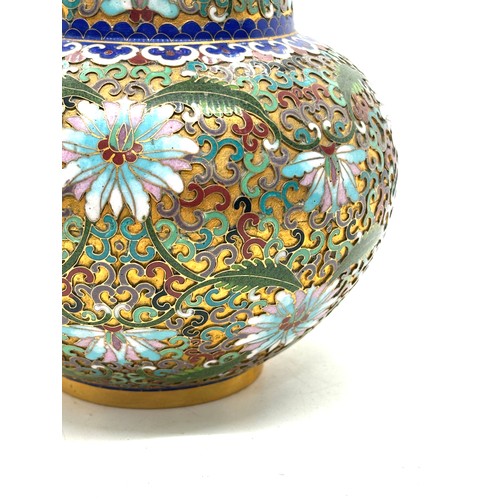 257 - Vintage Chinese Cloisonne vase, height 23.5cm very good condition