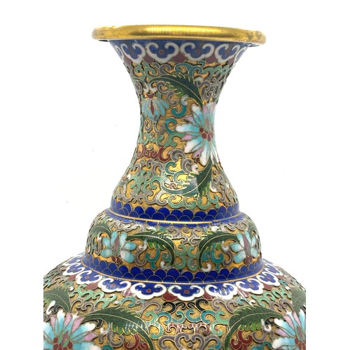 257 - Vintage Chinese Cloisonne vase, height 23.5cm very good condition