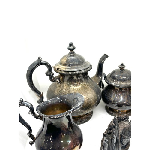 88 - Selection of metal ware includes Tea pots etc