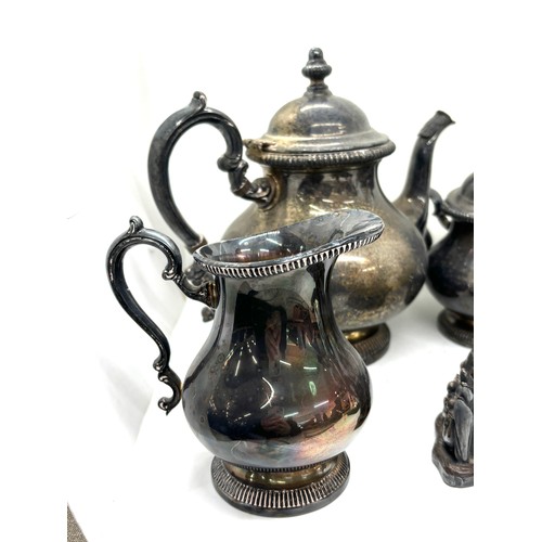 88 - Selection of metal ware includes Tea pots etc