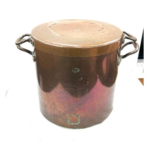 188 - Large marked James Gray and Sons Edinburgh Copper boiling pot measures approx 20 inches diameter by ... 