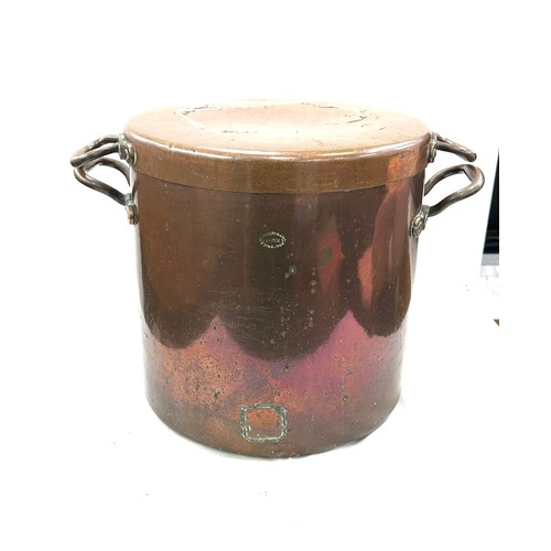 188 - Large marked James Gray and Sons Edinburgh Copper boiling pot measures approx 20 inches diameter by ... 