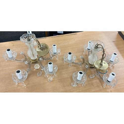 177 - Selection of vintage glass chandeliers