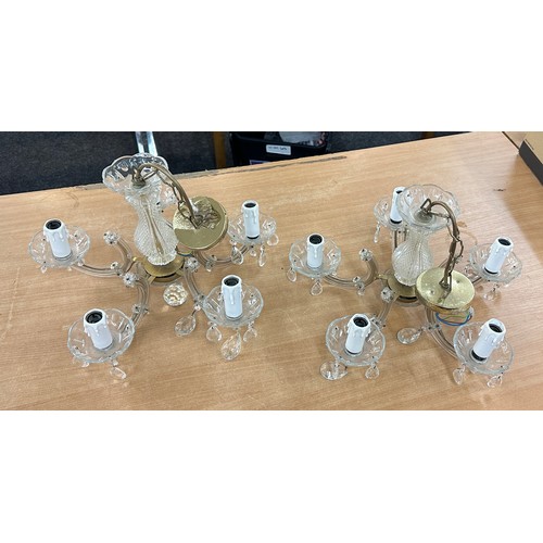 177 - Selection of vintage glass chandeliers