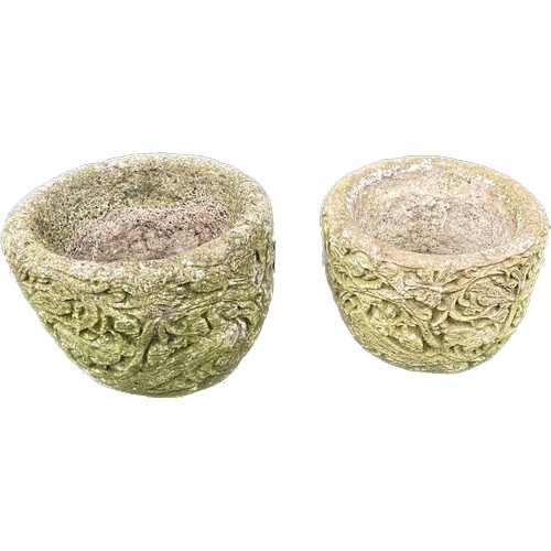 100F - 2 Outdoor concrete garden planetrs 9 inches tall 12 inches diameter