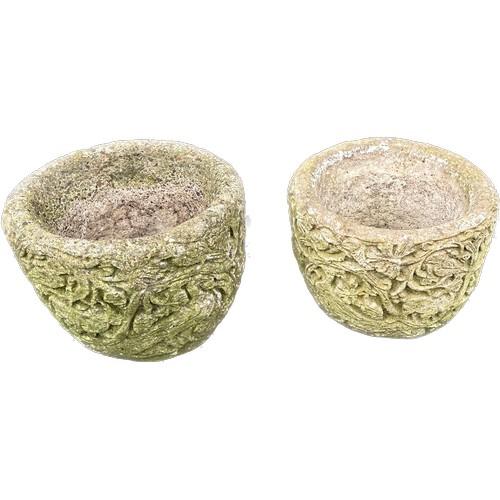 100F - 2 Outdoor concrete garden planetrs 9 inches tall 12 inches diameter