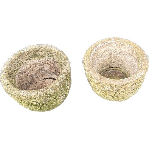 100F - 2 Outdoor concrete garden planetrs 9 inches tall 12 inches diameter