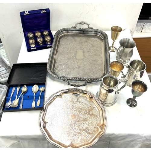 223 - Selection of EPNS includes Tray, Tankards etc