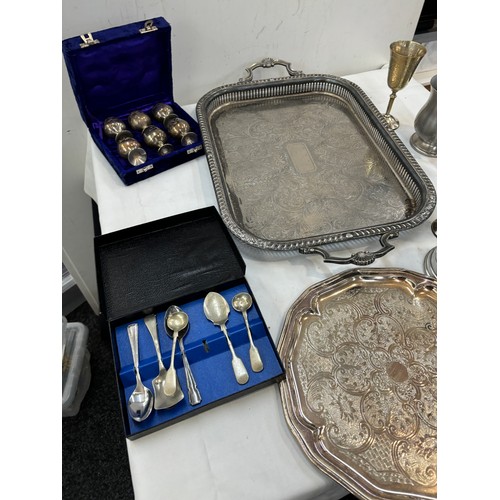 223 - Selection of EPNS includes Tray, Tankards etc