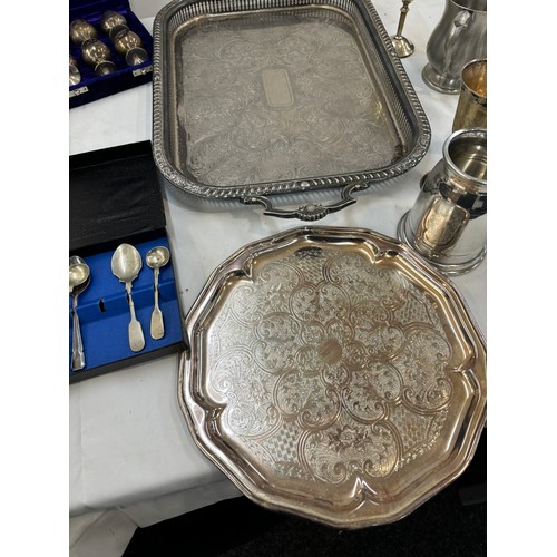 223 - Selection of EPNS includes Tray, Tankards etc