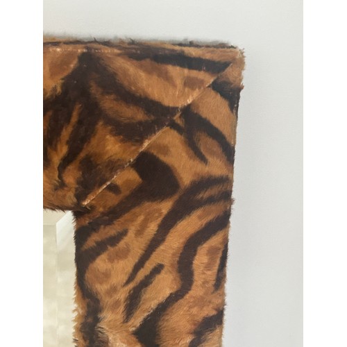 546 - Fake animal fur print mirror, Height 41 inches, Width 31 inches