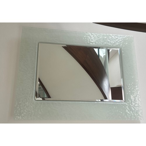 550 - Frosted edged wall hanging mirror, approximate measurements: 32 x 42 inches