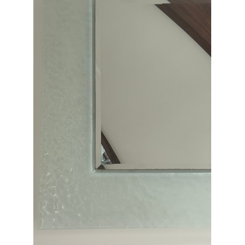 550 - Frosted edged wall hanging mirror, approximate measurements: 32 x 42 inches