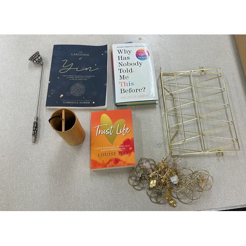 156 - Selection of meditating items to include 14' ocean drum, medium tibetan singing bowl and ' The Book ... 