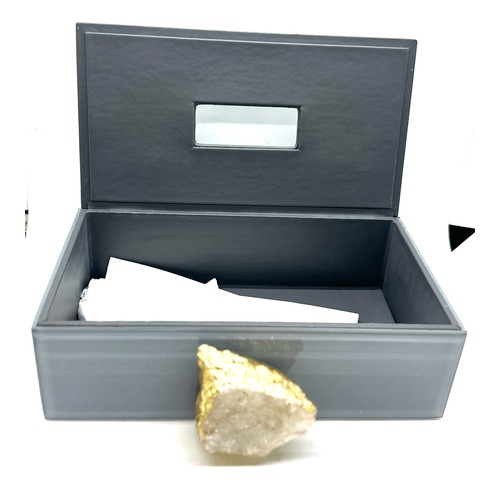 55 - Designed by Amara jewellery box with 3D gold and white crystal design measures approx 3.5 inches tal... 