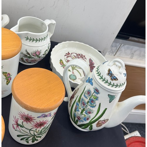 182 - Selection of vintage Portmeirion porcelain items to include coffee pot, tea sugar and coffee holders... 