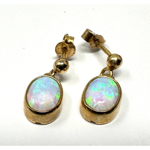 148 - 9ct gold opal earrings weight 2.1g