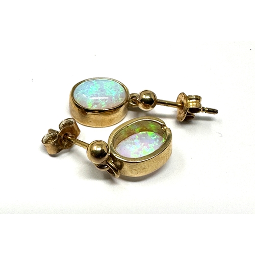 148 - 9ct gold opal earrings weight 2.1g