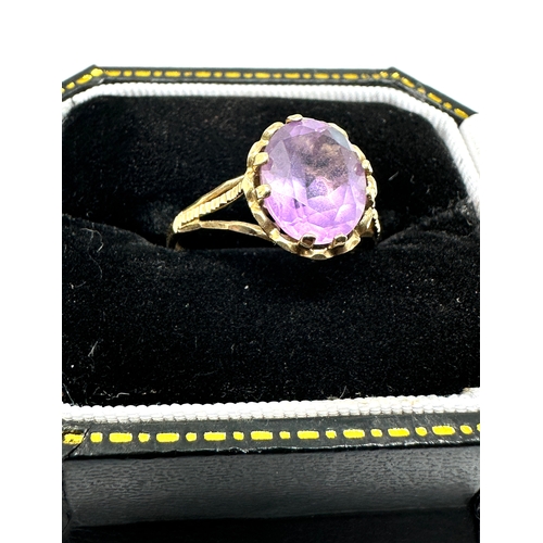 154 - 9ct gold amethyst ring weight 2.2g