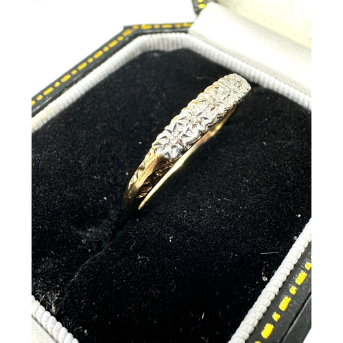 158 - 9ct gold diamond ring weight 1.4g