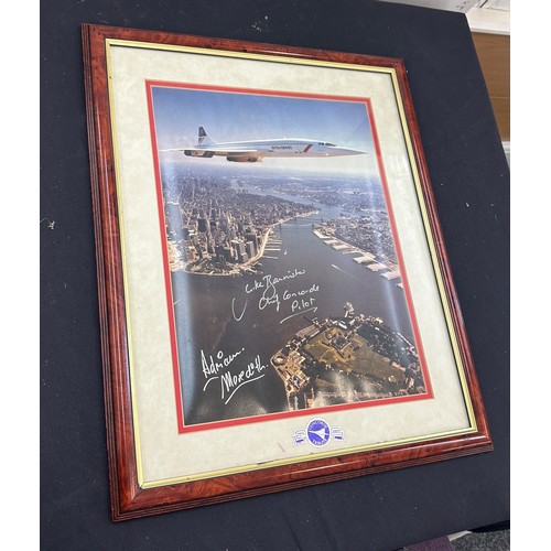 34 - Signed concord print, signed by Chief Concord Pilot frame measures approximately 22 inches by 17 inc... 