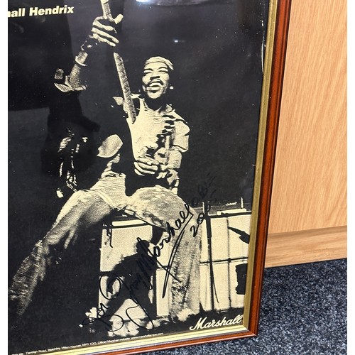 251 - Framed signed original Jimmy Hendrix print measures approx 24 inches long by 18 wide