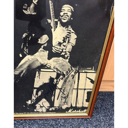 251 - Framed signed original Jimmy Hendrix print measures approx 24 inches long by 18 wide