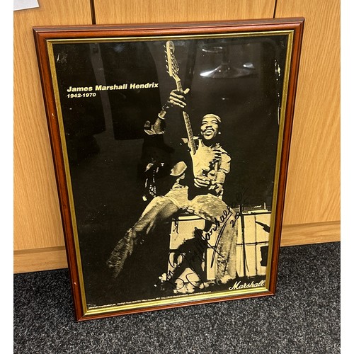 251 - Framed signed original Jimmy Hendrix print measures approx 24 inches long by 18 wide