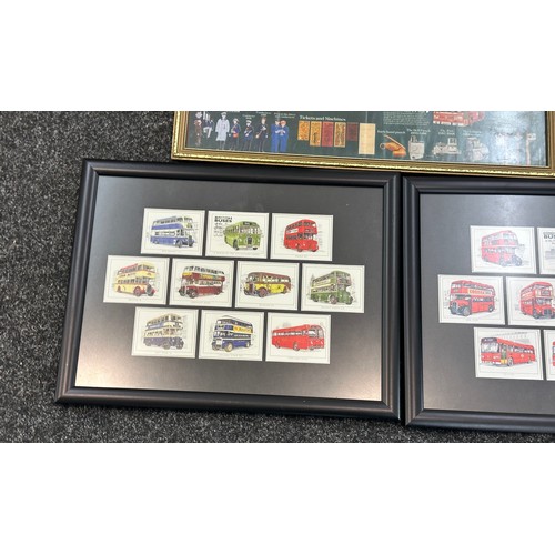 27 - Framed London busses memorabilia largest measures approximately