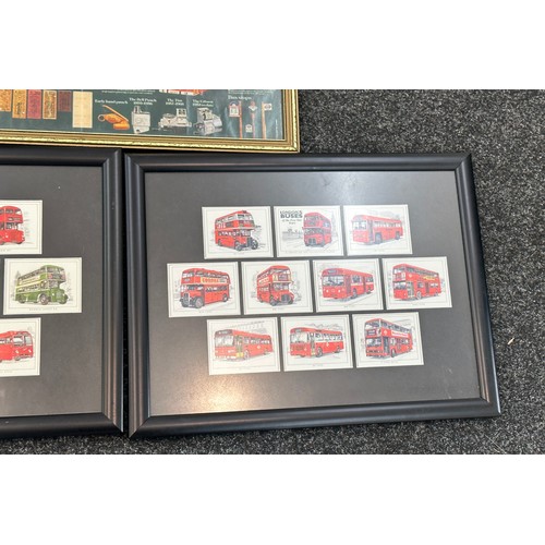 27 - Framed London busses memorabilia largest measures approximately