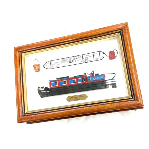 48 - Wall mounted barge boat plaque key cabinet, approximate measurements: 14 x 9 inches