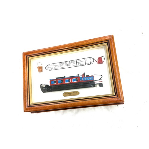 48 - Wall mounted barge boat plaque key cabinet, approximate measurements: 14 x 9 inches