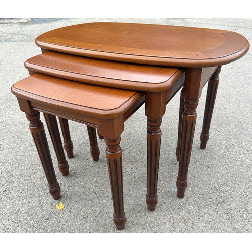 558 - Mahogany nest of 3 tables, very clean condition, largest table measures approximately Height 20 inch... 