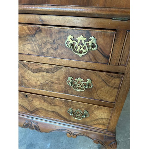 563 - Walnut 3 drawer bureau , ball and claw feet, approximate measurements: Height 41 inches, Width 31 in... 