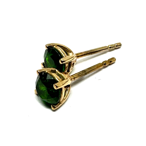 160 - 9ct gold diopside earrings