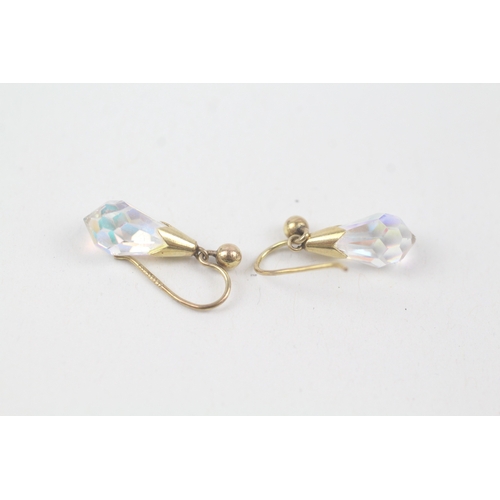 212 - 9ct gold aurora drop earrings with french hooks (1.2g)