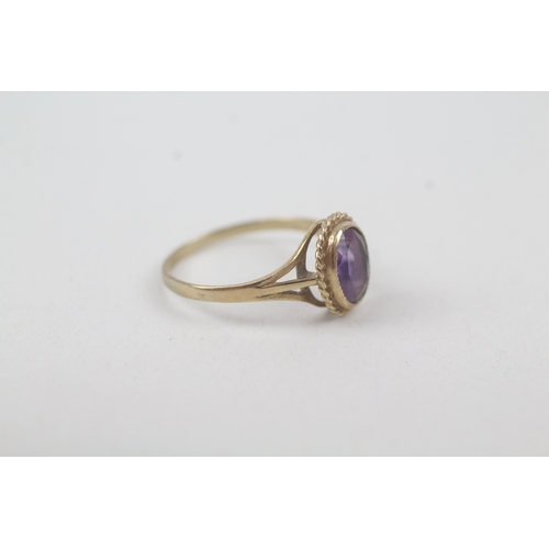 231 - 9ct gold vintage amethyst dress ring (1.3g)