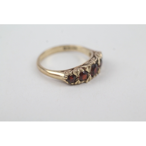 253 - 9ct gold vintage garrnet dress ring (3.6g)